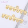 18K Gold Plated Brass 6 Rows Strands Necklaces Connector Clasps,Connectors For Jewelry,DIY Bracelets Jewelry Making Accessories