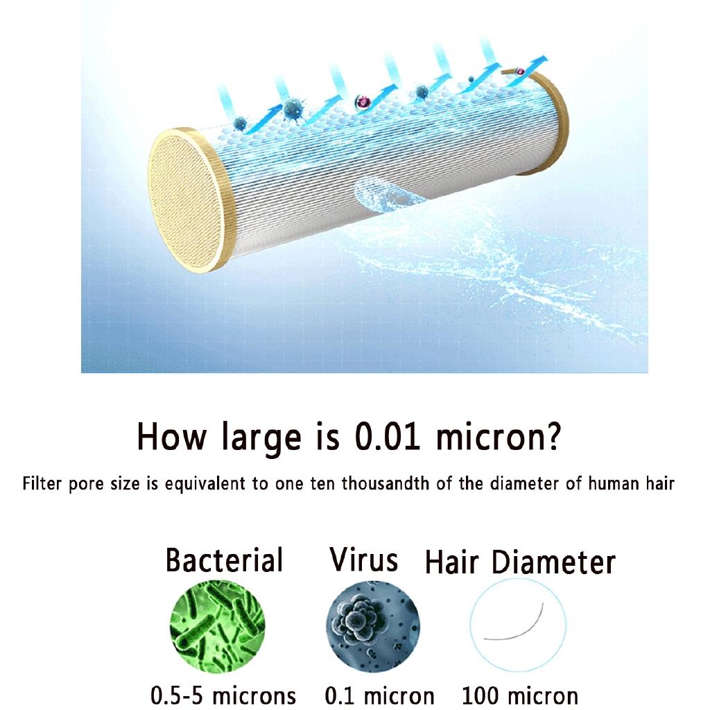 1000L 1/2" Inlet/Outlet 102 Pipe 304 Stainless Steel Water Filter Ultrafiltration Purifier,Commercial Home Kitchen Drink Straight UF Filters