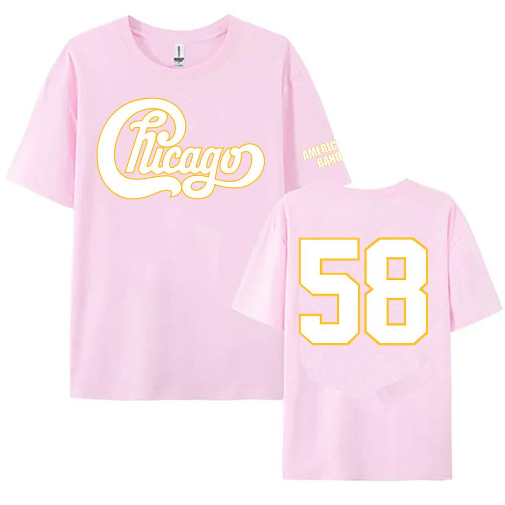 58 Chicago America's Band Printed Tshirt Streetwear Unisex Short Sleeve Cotton Female T-shirt Graphic Printing Tees Women Shirts
