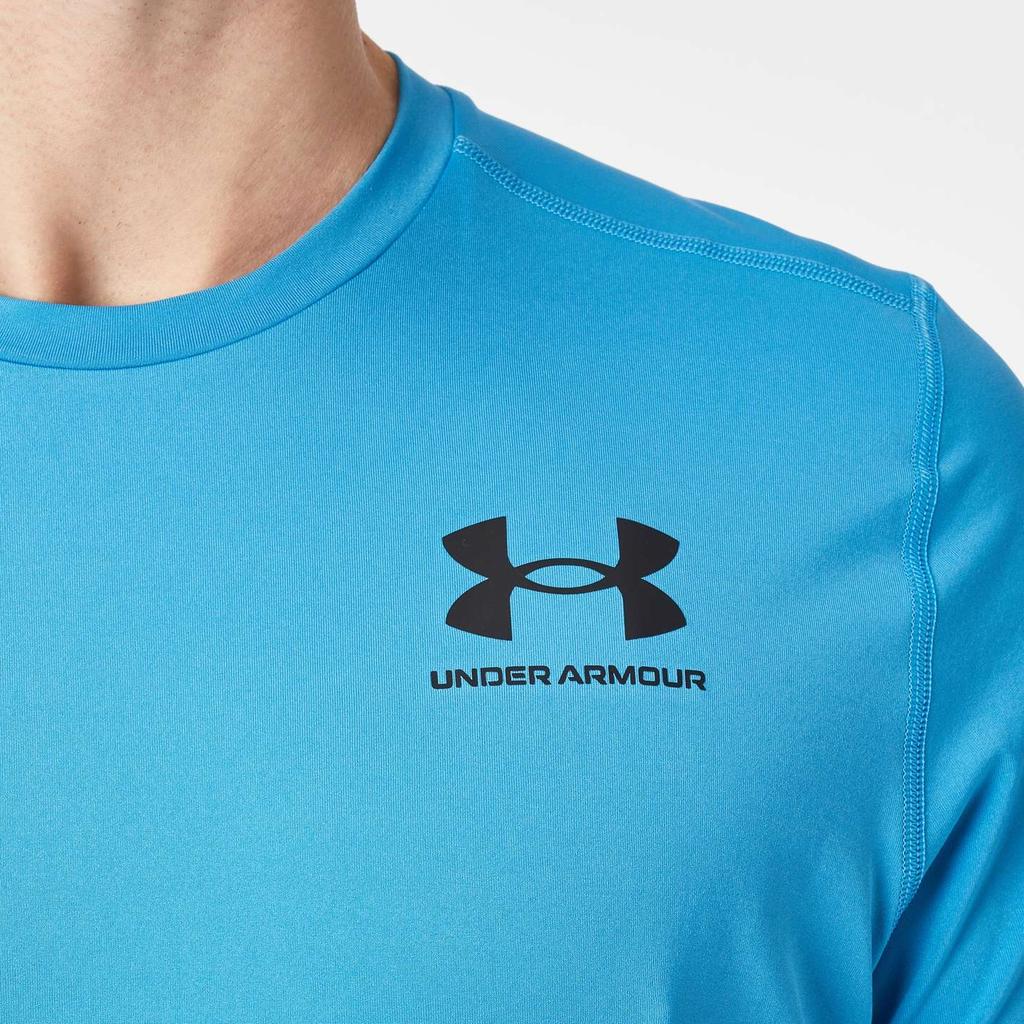 Under Armour HeatGear Comfortable Moisture-Wicking Pocket Sports Short Sleeve T-Shirt Men Tops Ether-Blue Black 6000939-452