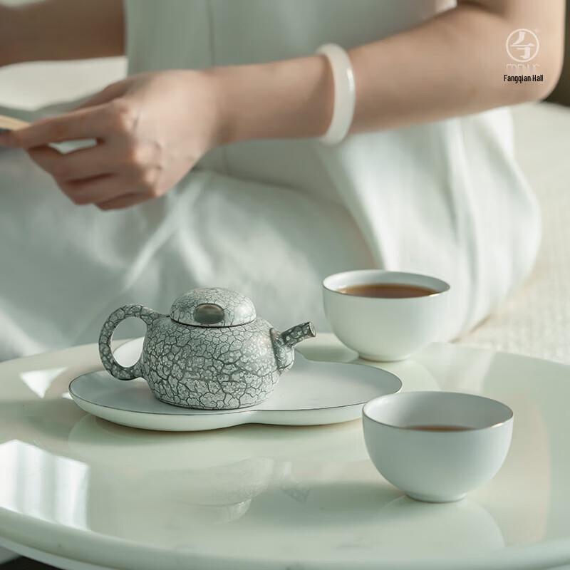 Wanqiantang Ancient Silver Crackle Ceramic Kung Fu Tea Set