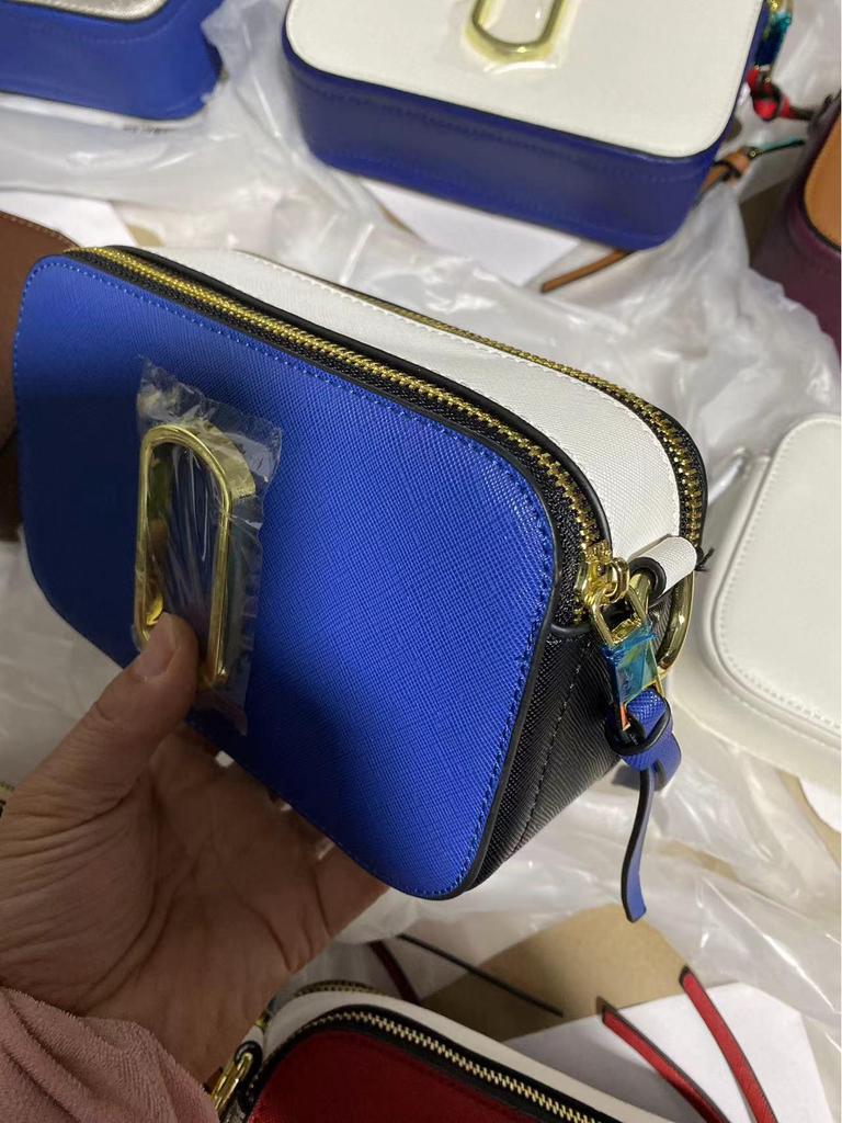 Women's 2025 Trendy Colorblock Wide Strap Camera Crossbody Bag with Double Zipper