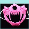 Cute Pink Tiger Resin Mask For Cosplay Character Dress Up Perfect For Halloween And Festivals
