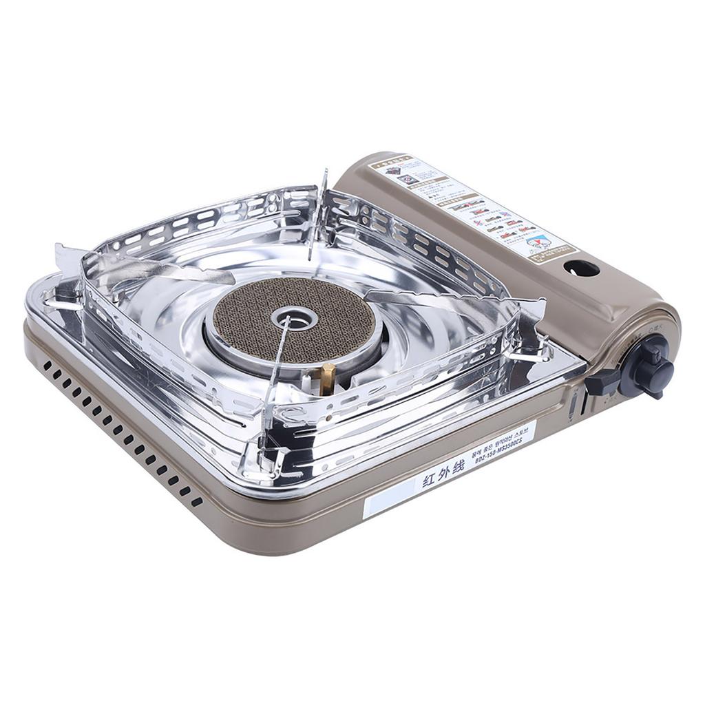 MS3500CS Kempingowa Butanowa Przenośna Kuchenka Gazowa Outdoor Wiatroodporna Przenośna Kuchenka Grillowa(Kawa Srebrna )