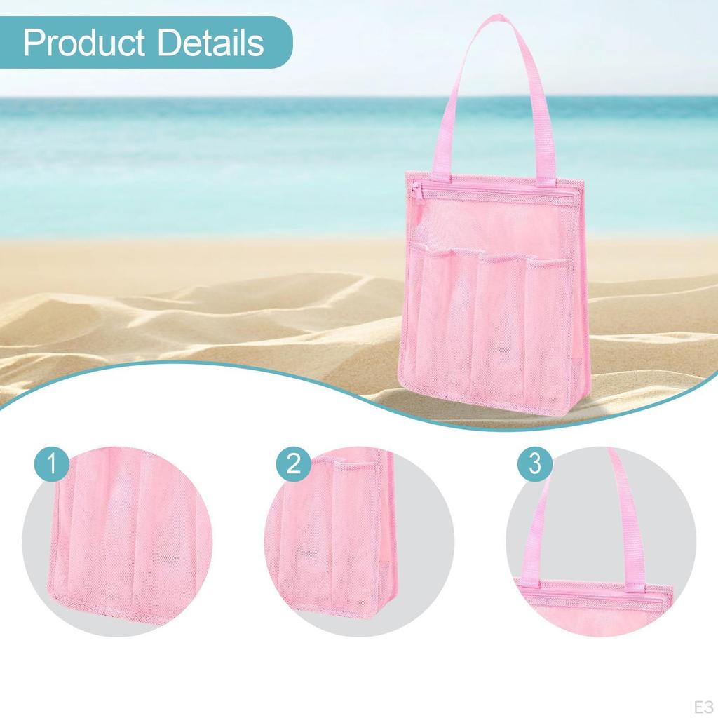 Compact Mesh Shower Tote Bag 10x3.5x12.01" for College Dorms and Camps