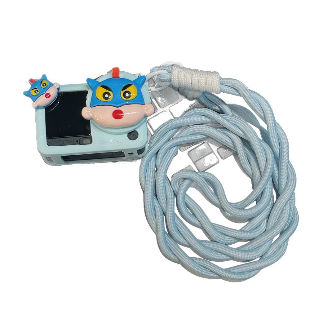 Creative Shin-chan Superman Protective Case with Solid Color Lanyard for DJI Action 3/4/6