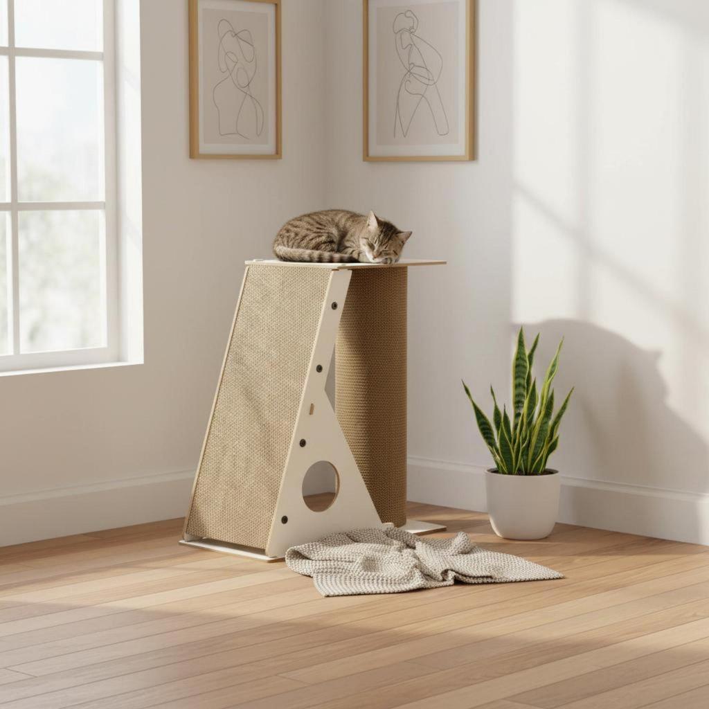 Feline Scratching Post with Ramp Multifunctional Versatile Design