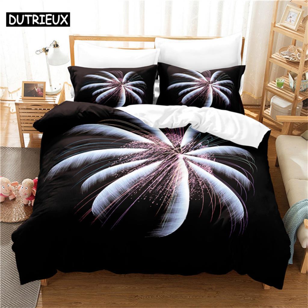 

Flowers 3Pcs Bedding Sets 3D Digital Printing Custom Quilt Duvet Cover Set Home Queen King Quilt Pillowcase (135x200cm)&set