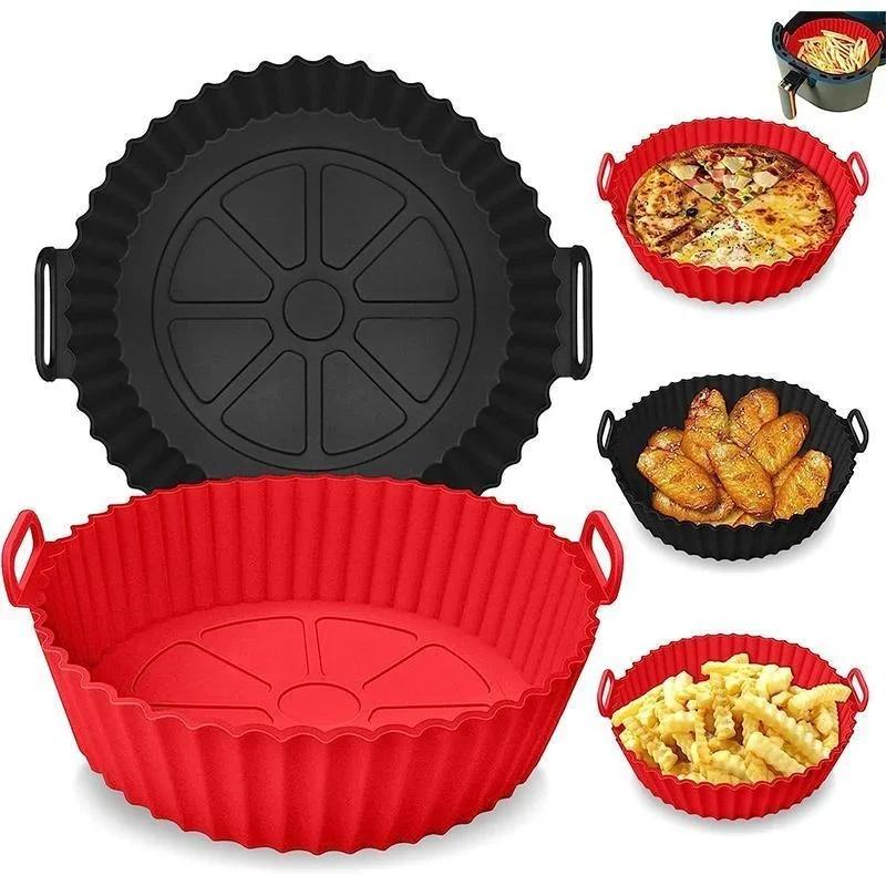 1PC of 17cm Air fryer silicone baking tray reusable food grade silicone air fryer liner non stick air fryer accessories