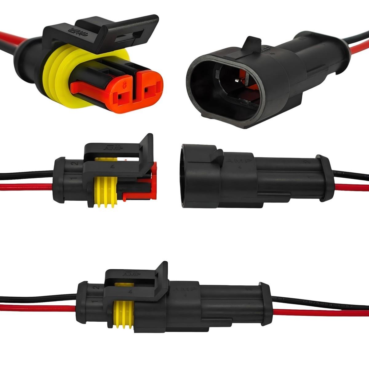 4 ks hermetický konektor Superseal 2-pin Vodotesný