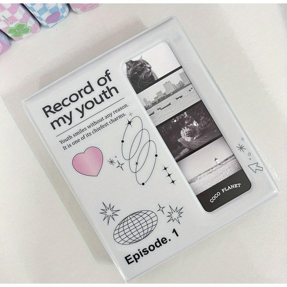 Lovely Heart 4-compartment, 60-pocket Storage Emotional Design Postcard Storage Book Photo Card Album