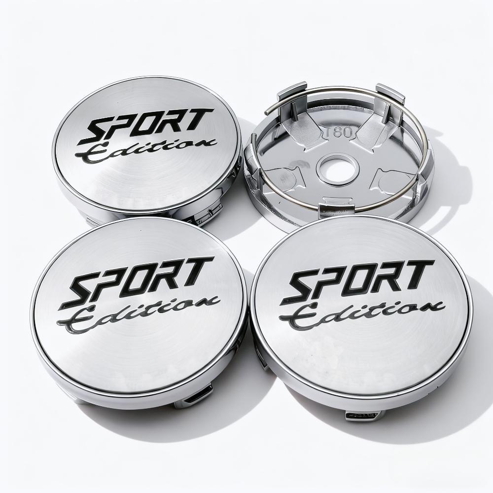 4pcs Sport Edition Logo Emblem Car Wheel Center Caps O.D 60MM 56MM Rim Hubcaps Dust Cover Wheels Hub Cap Replace Car Accessories