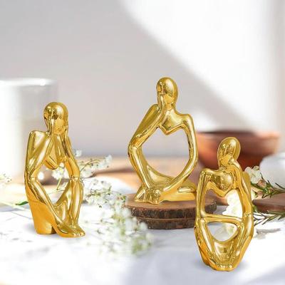 Golden Thinker Statue for Home Decor | Table Decor (Pack of 1, Golden)