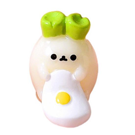 Cute Tiny Vegetables Resin Miniature Ornament Cartoon Scallion Figurine for DIY Dollhouse Fairy Garden Landscape Desk Office Decor
