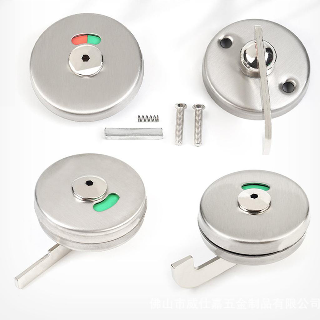 Multipurpose Brushed Stainless Steel Bathroom Door Latches Set Featuring Intuitives Status Display for Bathrooms