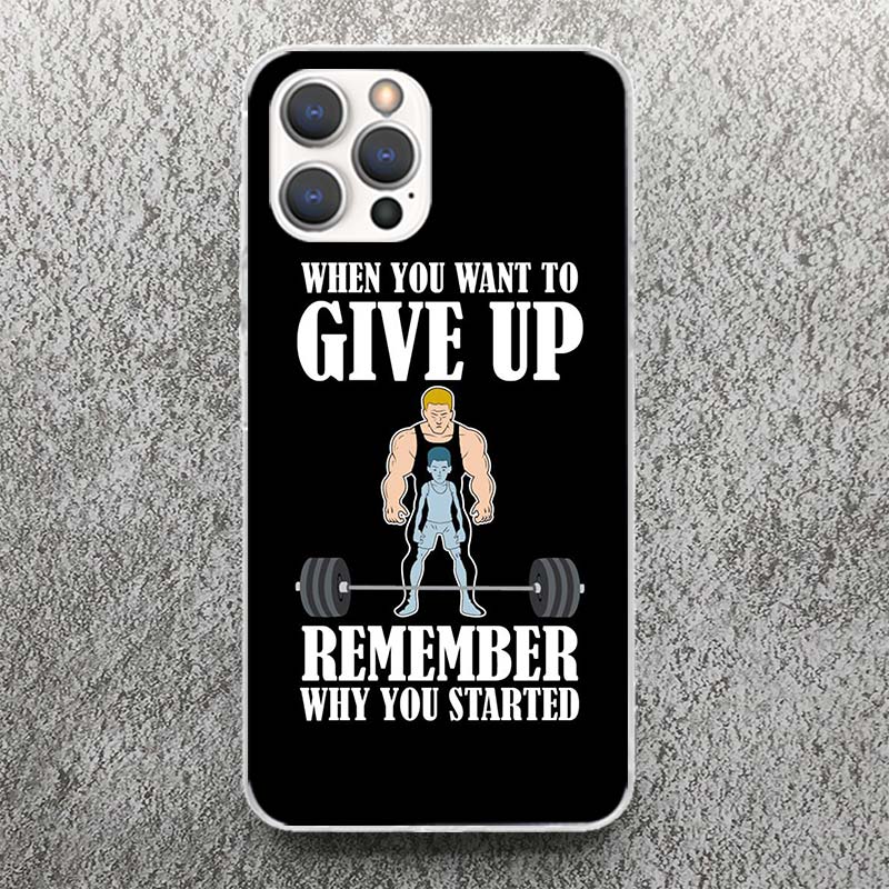 Bodybuilding Gym Fitness Muscle Print Soft Case for iPhone 17 Air 16 16E 15 14 Plus 13 Mini 12 11 Pro Max Phone Shell SE 7 8 Pat