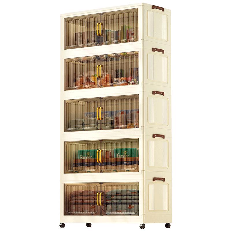 70-90cm No-Install Folding Storage Cabinet for Home, Living Room, Bedroom, Multi-layer Wardrobe, Sundries Organizer.