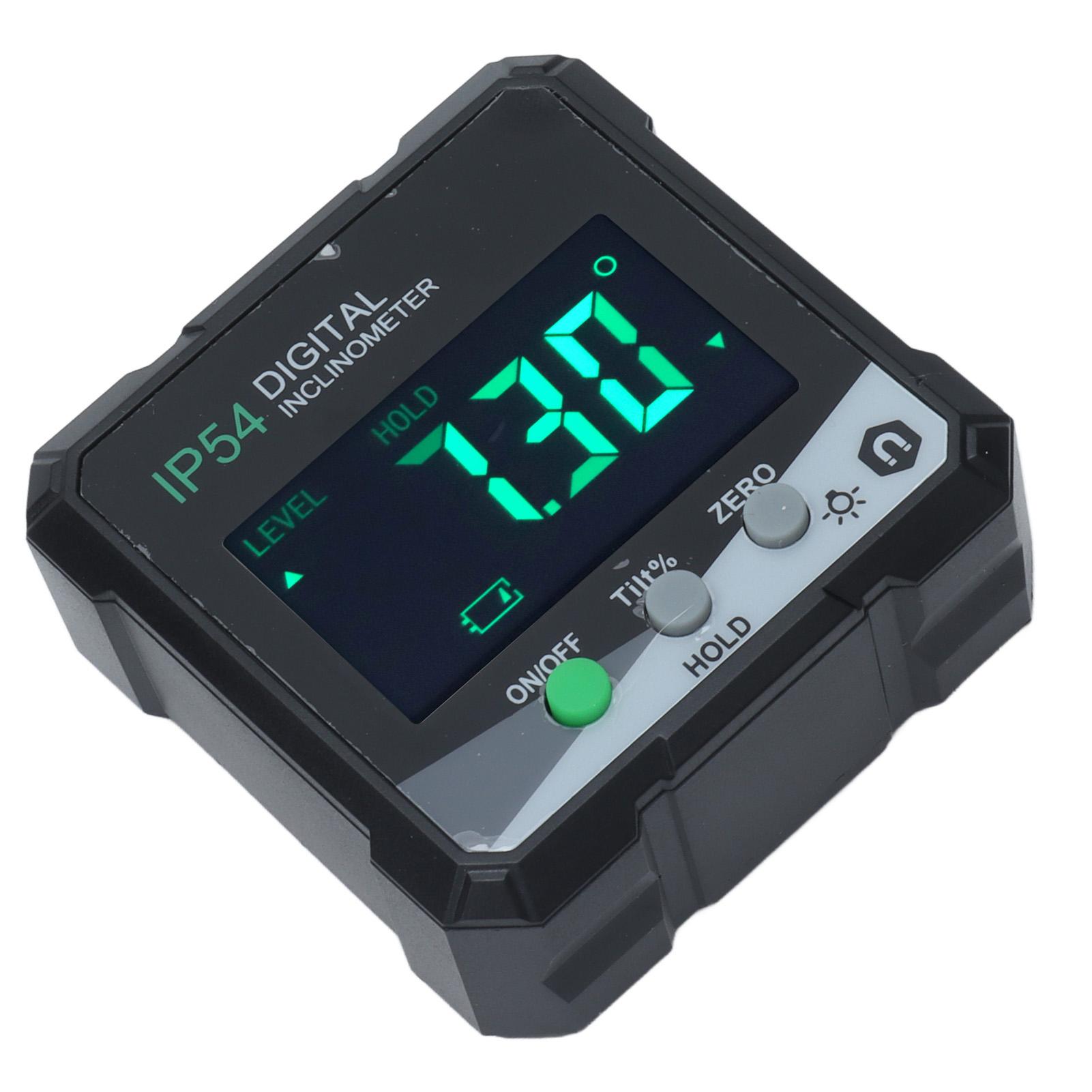 

Magnetic Digital Protractor 4x90 degrees IP54 LCD Bevel Gauge Inclinometer Electronic Angle Meter