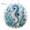Beach Style Home Decor Coastal Faux Pearl Painting Kit, Ocean Theme Art DIY Sparkling Gemstone Crafting Sea Animal Ornament Craft Kit for Adults