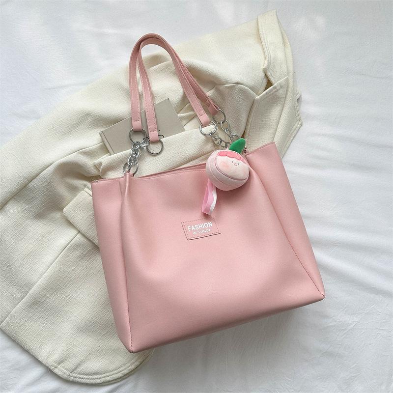 College Students Class Tote Bag Women's Versatile New Trendy Shoulder Bag Large Capacity Fashion Commuter Bag