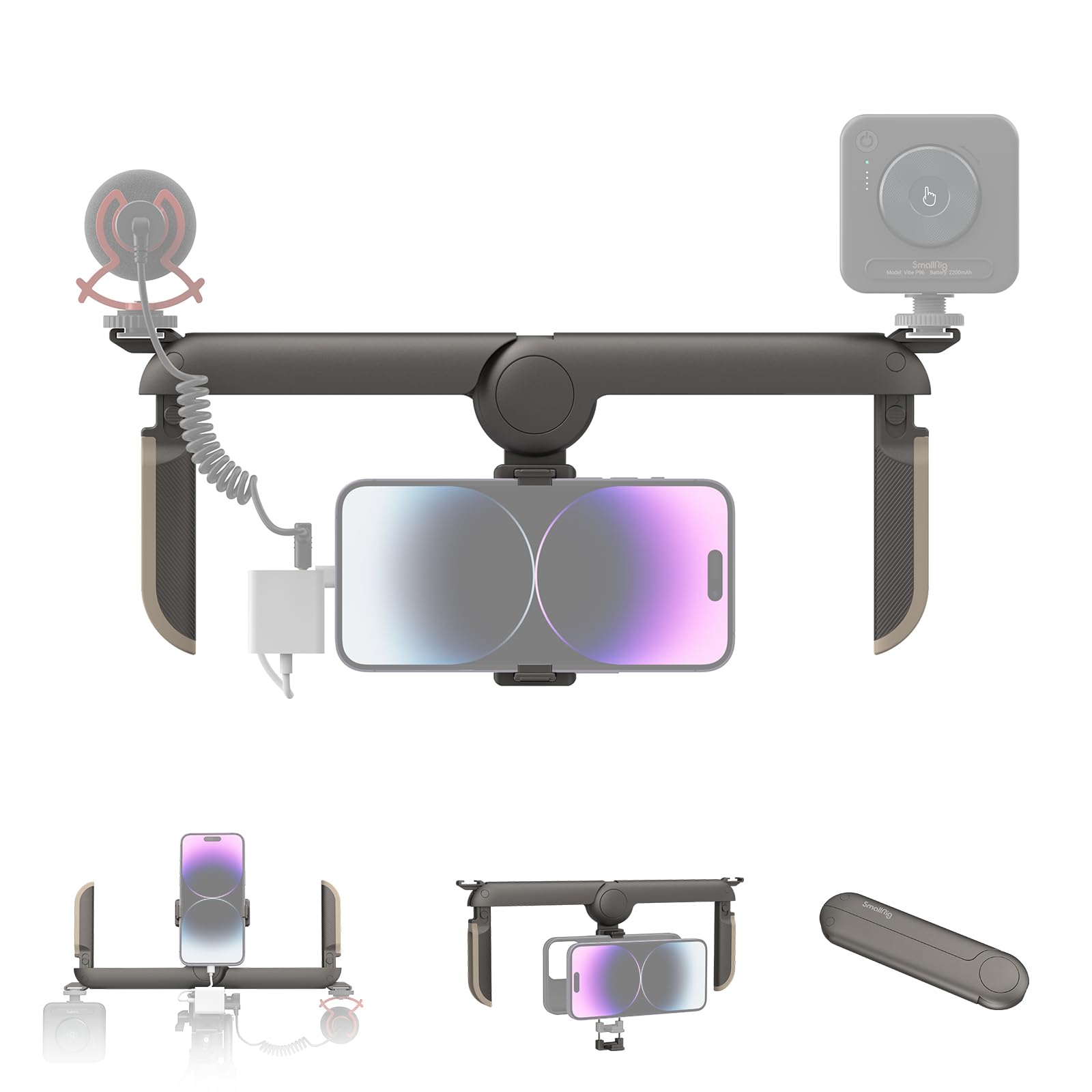 

SmallRig Відеоплатформа для смартфона Сумісна з iPhone Відеоплатформа для смартфона для Samsung та інших моделей Android 4047 Платформа, Ручна, Складана, Універсальна,