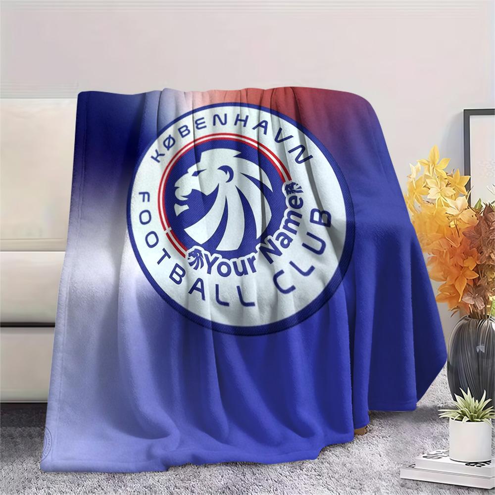 1PC Blue Claw Emblem Custom Name Patterned Flannel Blanket Suitable For All Seasons For Home Decor Warmth And Comfort Gifts Holiday Present