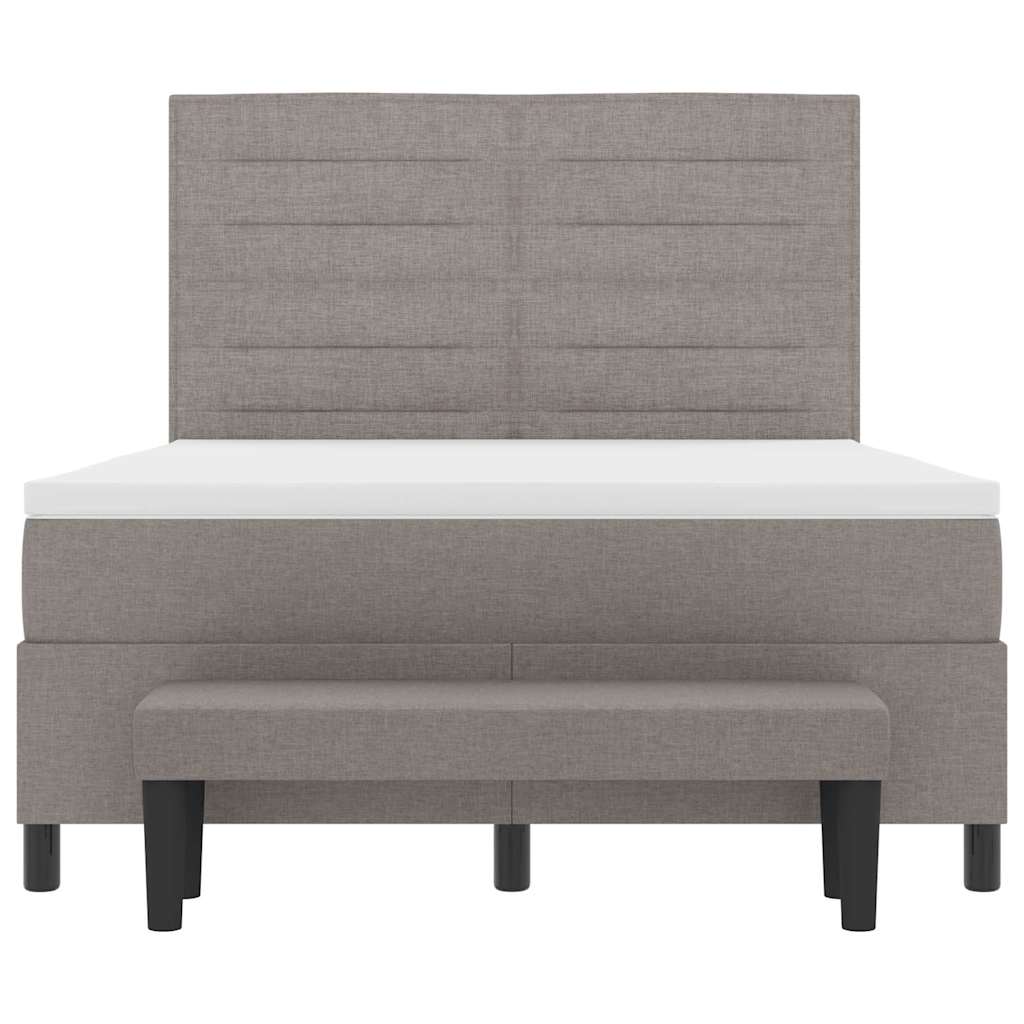 Boxspring Bed with Headboard Taupe 160 x 200 cm Fabric