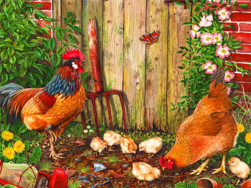 RUOPOTY DIY Painting By Numbers Animal Pictures By Number Chicken Kits Hand Painted Paintings Art Drawing On Canvas Home Decor