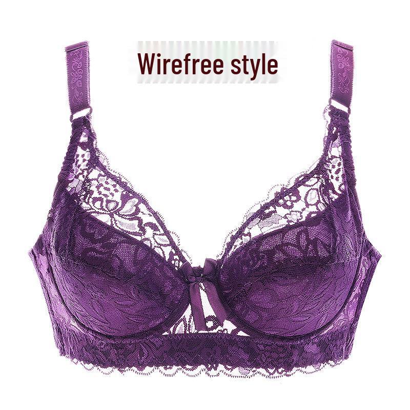Plus Size Wireless Push-Up Lace Bra - Comfortable Support for Women
