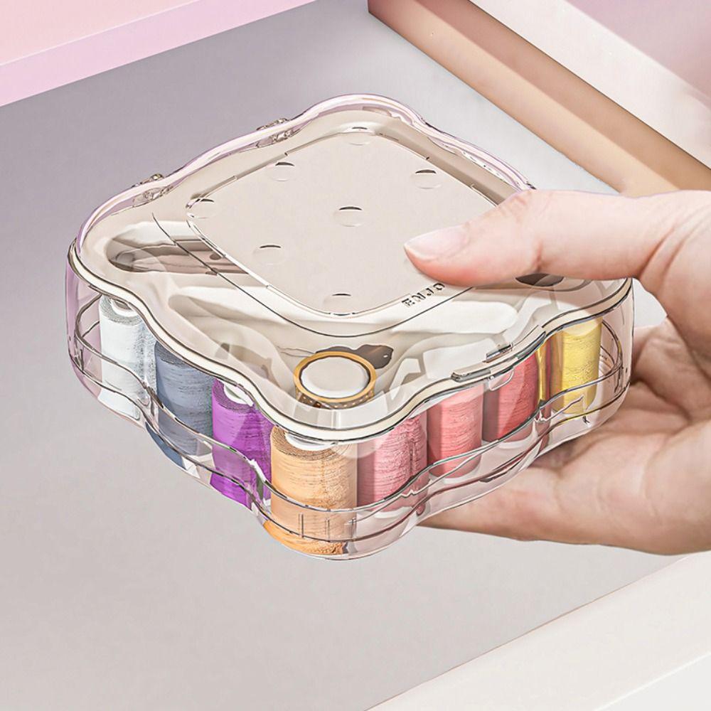 Partitioned Mini Sewing Box Set Multi-functional Magnetic Needle Thread Box  Apparel Crafts