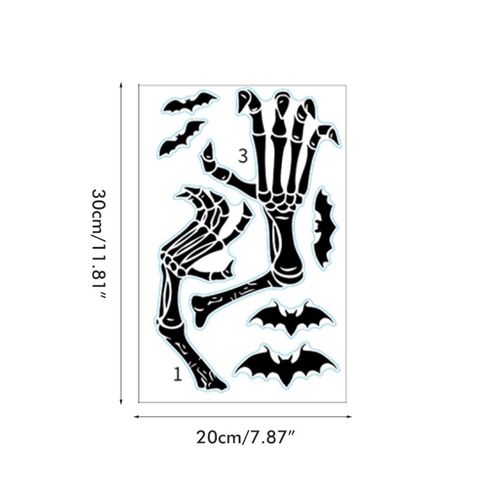 Non-Toxic Pvc Halloween Party Decor, Double Sided Halloween Stickers, 98 Decals For Cartoon Style & 56 Decals For Skeleton Style, Easy To Remove Witho