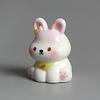 3 Pcs Miniature Resin Rabbit Easter Figurine, Cartoon Cute Tiny Bunny Animal Figures for Easter Egg Fillers, Fairy Garden, Dollhouse, Cake Topper