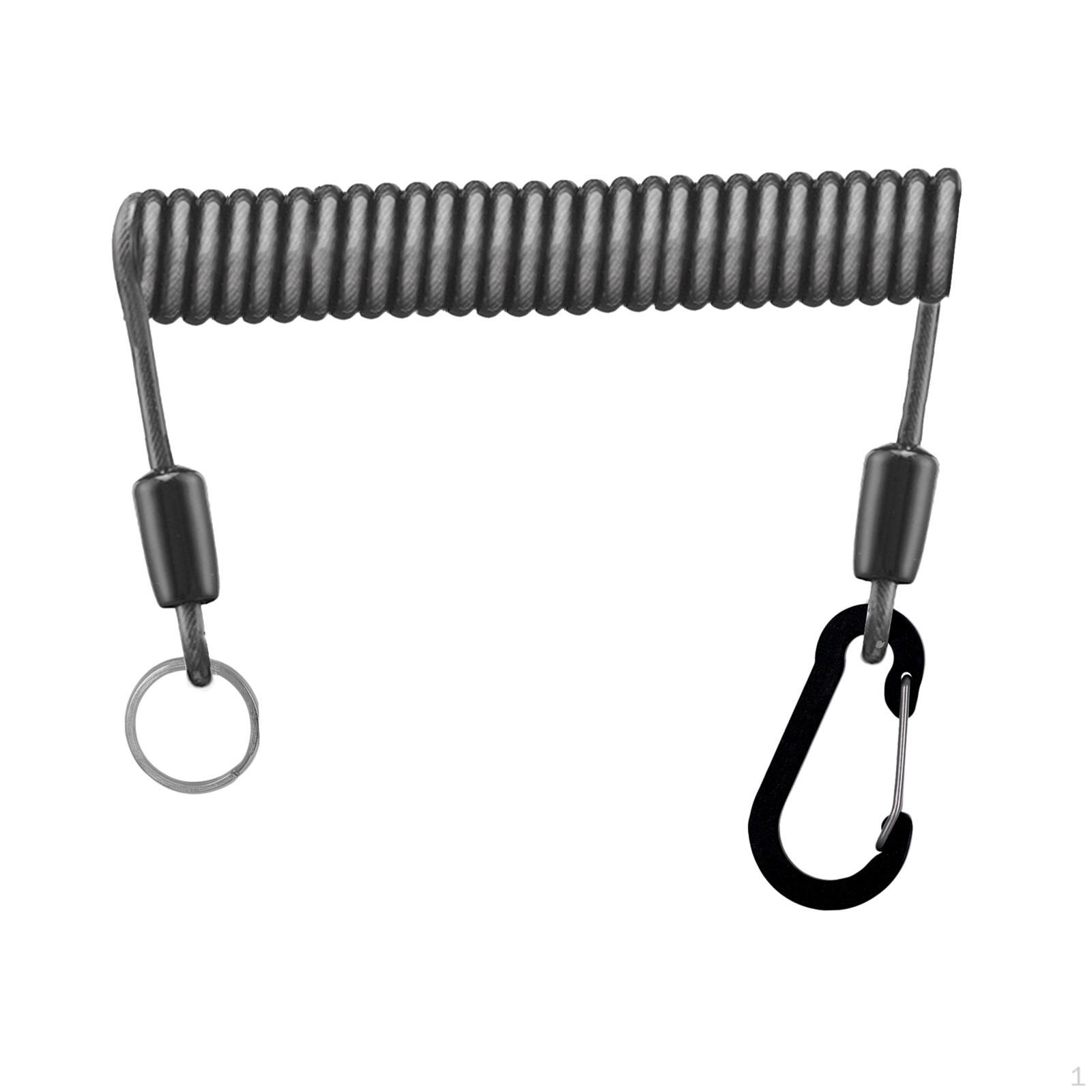 

Страховочный поводок для лески, весла, каяка с карабином, портативный держатель для удилища black 2m