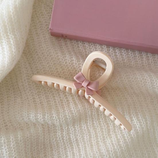 Pince à Cheveux Femme Design Nœud Grande Prise Pince à Cheveux Stable avec Peigne à Dents Étendues Ressort Puissant Pince à Cheveux pour Cheveux du Dessus Accessoire pour Cheveux