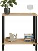 Loft Console Table with Shelf 80x30x80 Cm Metal Black for Hallway