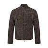 Vintage Stand Collar Slim Fit PU Leather Jacket Long Sleeve Zip Up Coat Men Women