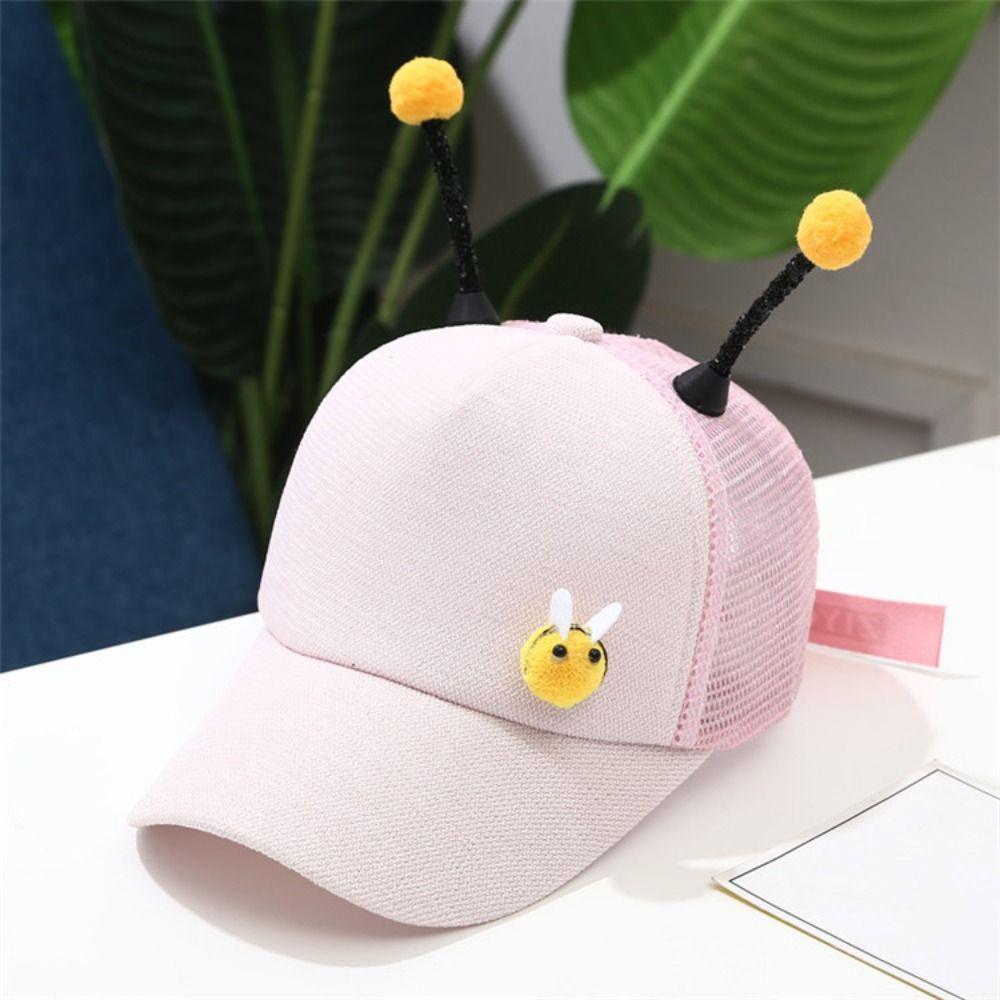 

Children Baseball Cap For Girls Boys 3D Little Bee Adjustable Mesh 2025 Summer Kids Hip Hop Hat Sun Cap рожевий