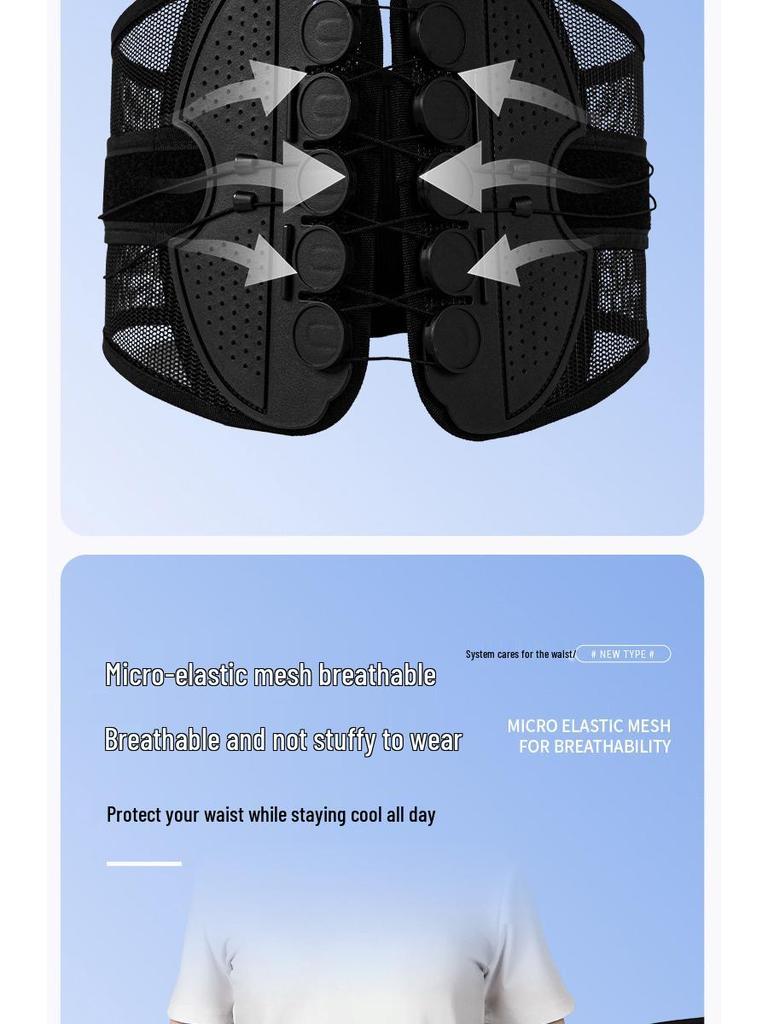 Breathable Lumbar Support Belt with Double Pull Rope for Herniated Discs