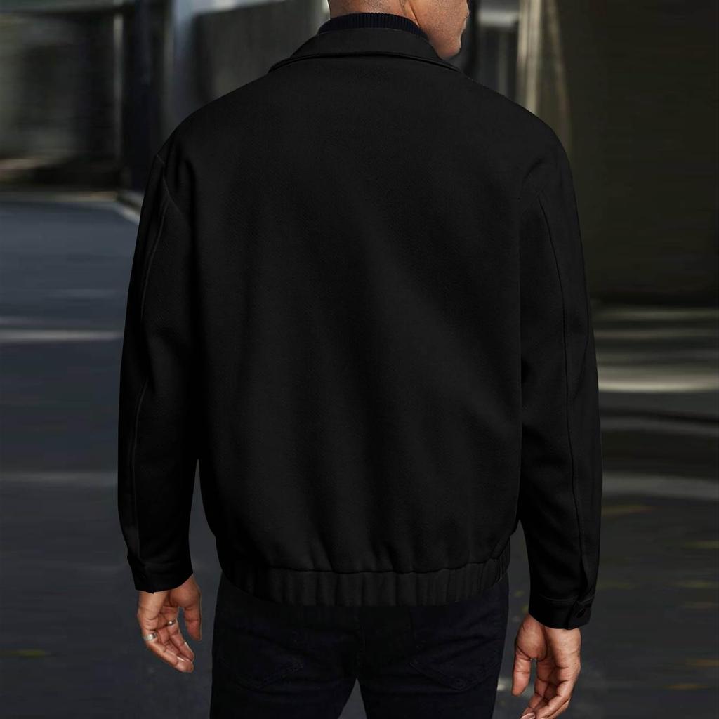 Men's Wool Shirt Jacket Button Down Long Sleeve Casual Overshirt With Flap Pockets