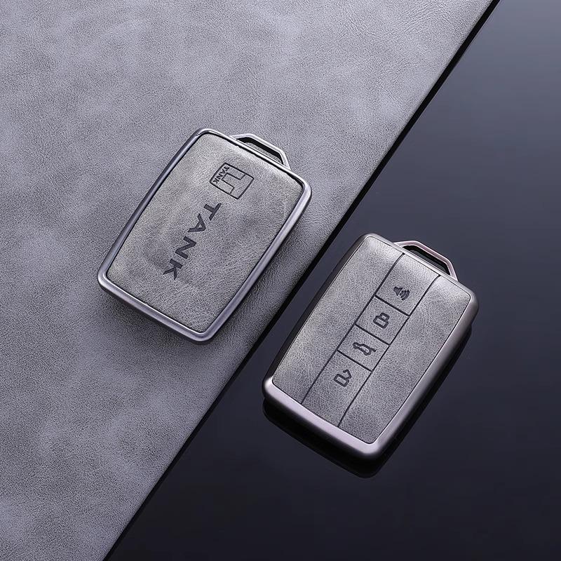 

New Leather Car Remote Key Case Cover Protector Shell For Great Wall GWM WEY TANK 300 500 400 700 2022 2023 Keychain Accessories