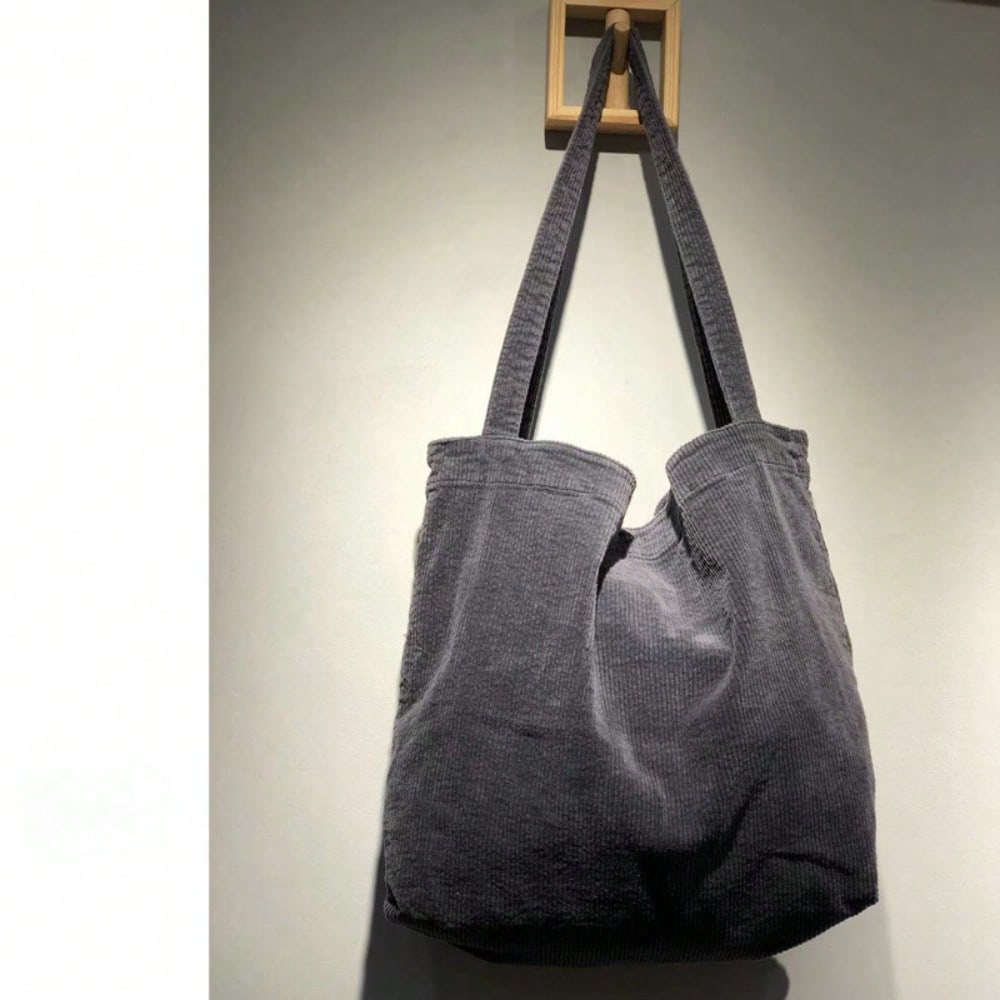 Veelzijdige Grote Boodschappentas in Koreaanse Stijl, Casual Artistische Minimalistische Vintage Schoudertas voor Dames Gray veelkleurig
