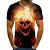 2023 Summer New Cross-border New, Men's and Women's Trend Casual, Ghost Rider Digital Printing 3D Short-sleeved T-shirt
