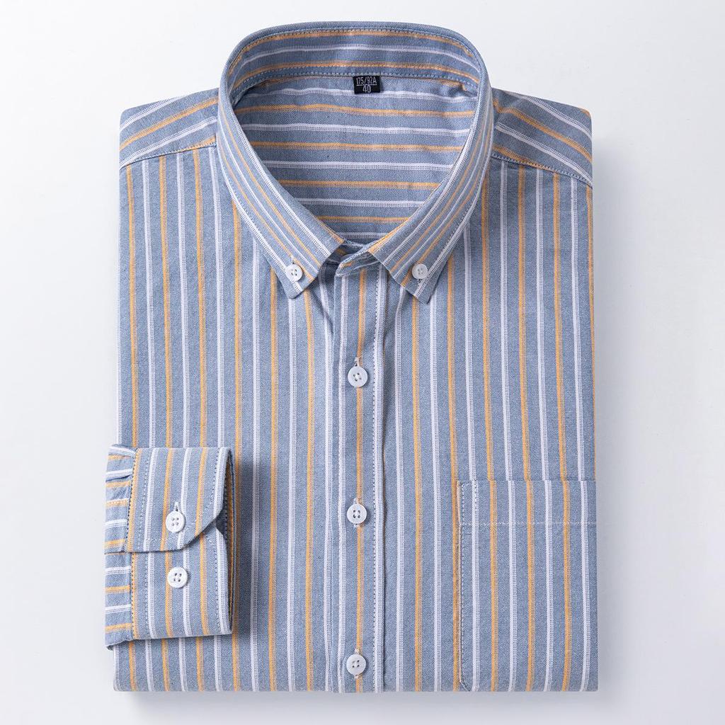 Camicia Oxford da Uomo 100% Cotone Manica Lunga Casual Morbida Traspirante Business Casual Vestibilità Regolare Elegante Camicia Sociale