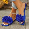 Scarpe da spiaggia primaverili ed estive, abbigliamento casual da esterno, ciabattine basse foderate di fiori