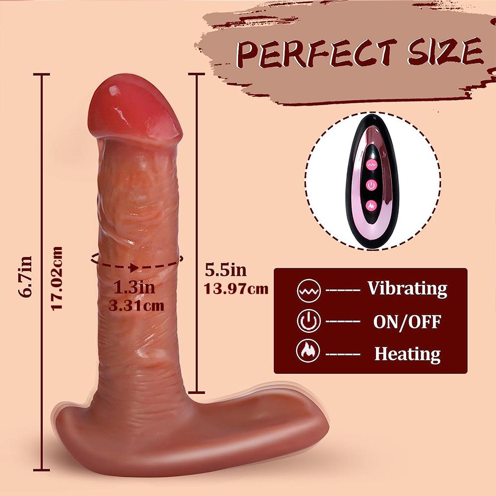 Insertion Heated Wearable Dildo Vibrator with Remote Control 7 Vibrations 3 Insertion Modes Female G-Spot Clitoral Rear Hip Stimulation Adult Sex Toys