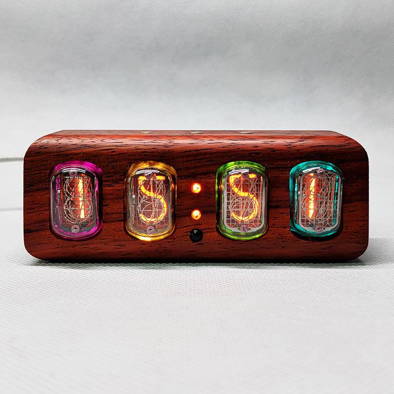 YIZHI Nixie Tube Digital Clock Electronic 4-digit Time Display Creative Retro Desk Clock Decoration Christmas Halloween Gift