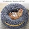 Cama Redonda Fofa para Animal de Estimação Quente de Inverno Longa de Pelúcia Cama para Cão Gato Confortável Macia Nidinho para Dormir Tapete para Cães Gatos Pequenos Médios Cama para Animal de Estimação Interna