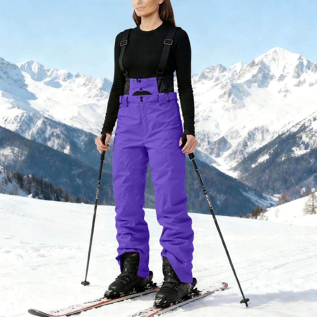 Ski Pants Women Insulated Ski Bib Overalls Snowboarding Pants Adjustable Shoulder Strap Snowsuit