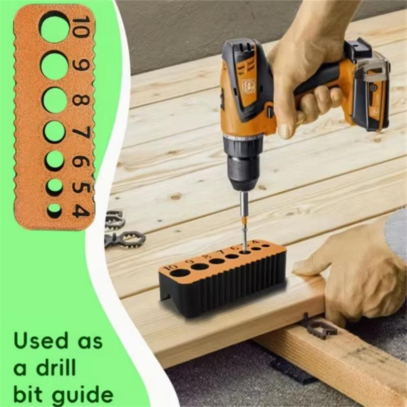 Drill Guide Jig Block for 4-10mm Holes, Precision Hole Locator, Woodworking Tool for DIY, Ideal for Dowel Joint Making in Home Workshop