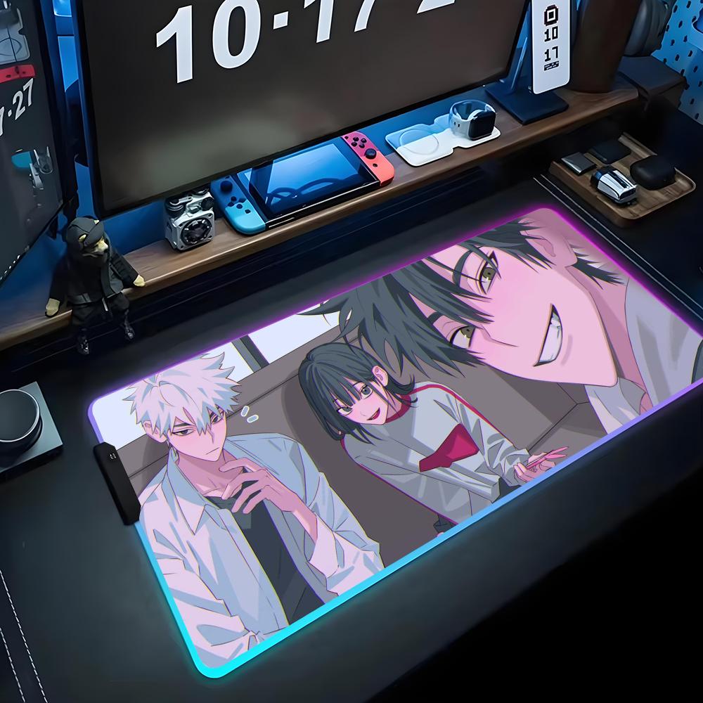 Link Click Mauspad RGB Gaming-Mauspad Großes LED-Pad PC-Schreibtischmatte Leuchtendes Mauspad Große Tastaturmatten Tischteppich Mit Hintergrundbeleuchtung